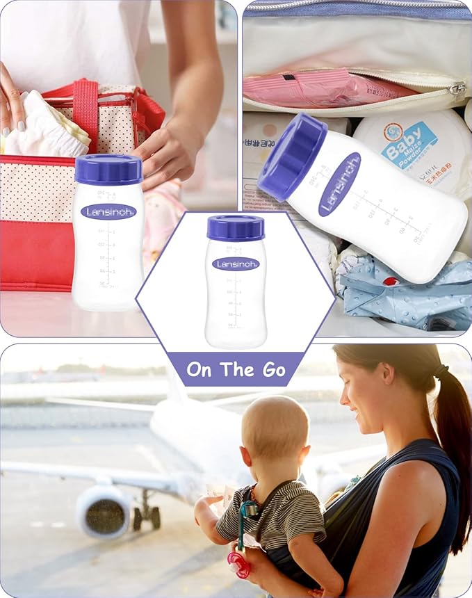 Baby Bottle Caps Compatible with Lansinoh Bottles, Travel and Storage Bottle Lids Replacement, 8 Count, Purple