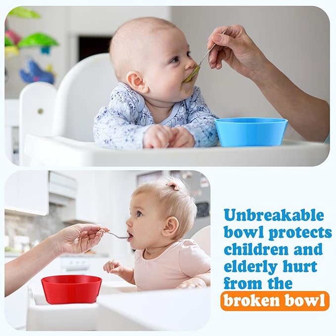Foaincore Kids Plastic Bowls 10 oz Cereal Snack Microwave Dishwasher Safe Toddler Bowls Kids Colorful Snack Children Salad Dessert Soup Supplies(18 Pcs)