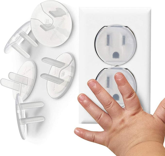 Tiny Patrol Clear Outlet Covers Babyproofing, Electric Plug Protectors, Childproof Socket Covers for Home and Office Protect Toddlers, Babies 15 Count