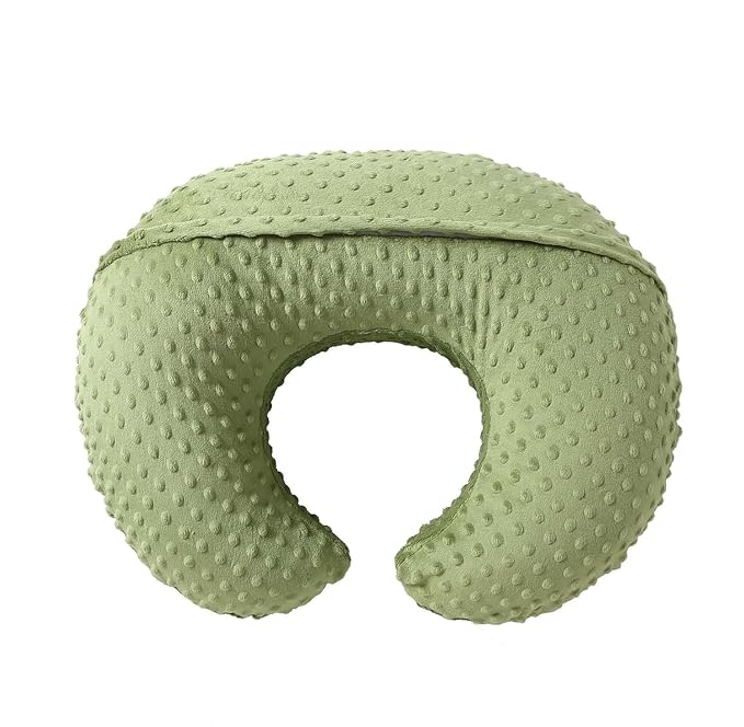 Nursing Pillow Cover Breastfeeding Pillow Cases Plush Dot Slipcover (Sage)