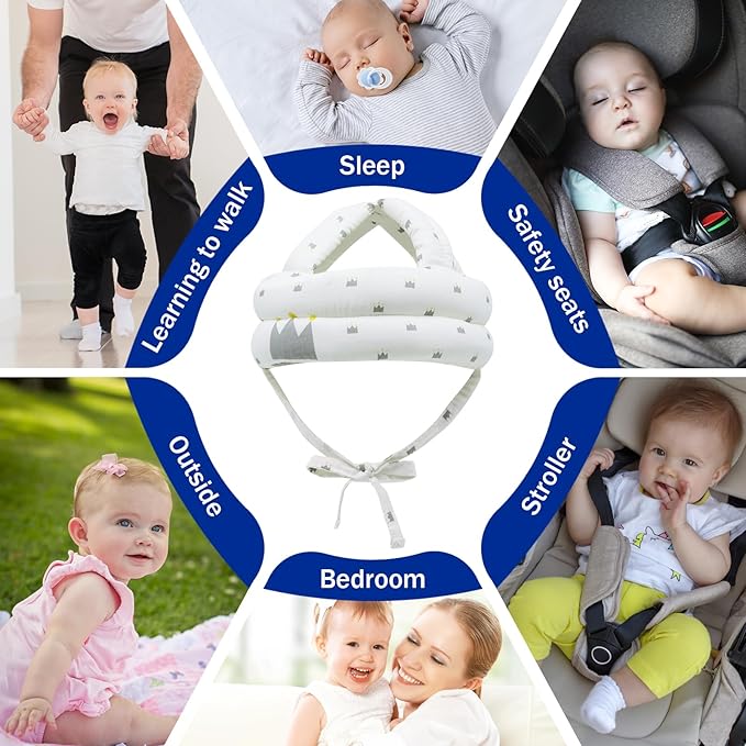 Baby Safety Helmet Baby Head Protector No Bumps for Running Walking Crawling, Safety Head Adjustable Protective Cap Headguard Hat