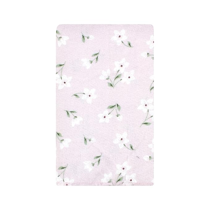 Hudson Baby Unisex Baby Cotton Flannel Burp Cloths, Purple Dainty Floral 10 Pack, One Size