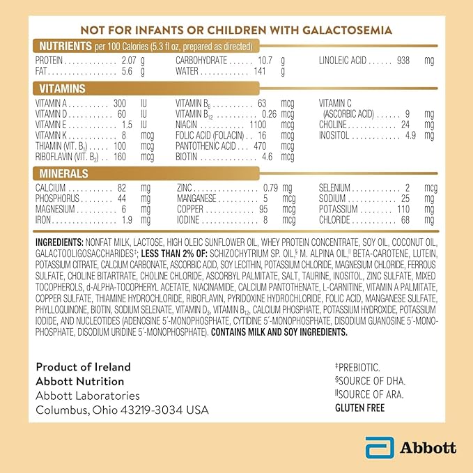 Pure Bliss Irish Farms, Easy-to-Digest Baby Formula, Infant Formula, 0-12 Months, 24.7-oz Can