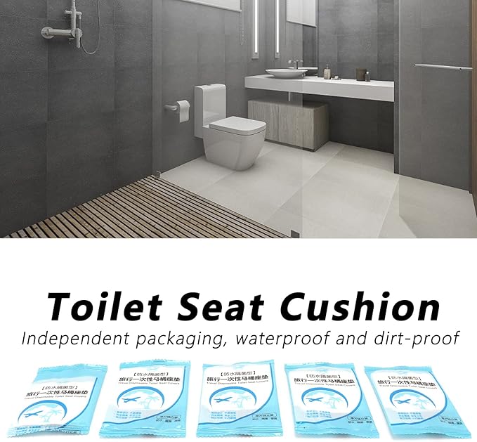 50Pcs Disposable Toilet Seat Cover, Multifunctional Toilet Covers Disposable Lightweight Disposable Plastic Toilet Seat Cover Portable Public Toilet Seat Covers