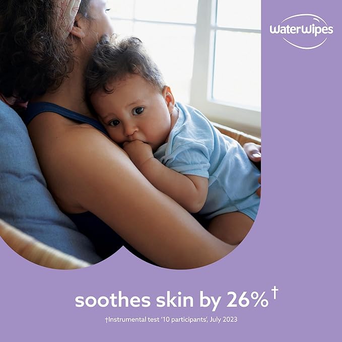 WaterWipes Plastic-Free Soothing Clean 99% Water Based Botanical Baby Wipes, Unscented & Hypoallergenic for Sensitive Skin, 12 Resealable Packs (720 Wipes)