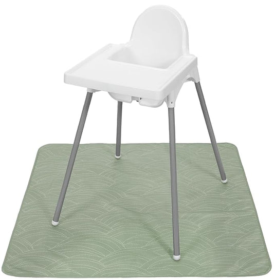 S&T INC. Baby Splat Mat for Under High Chair, Water Resistant Floor Mat, 42 Inches by 42 Inches, Sage Needlepoint