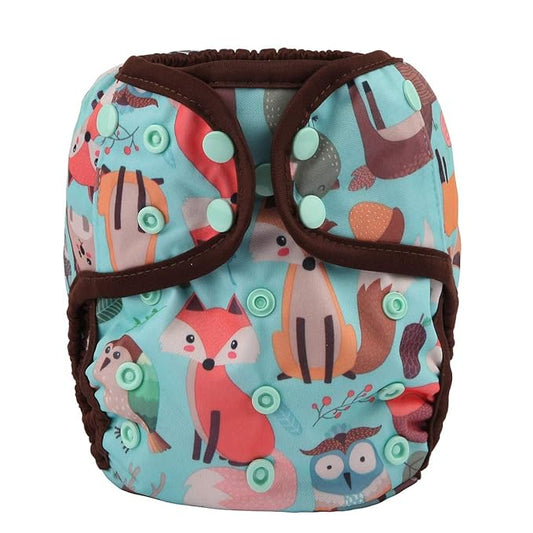 Baby Diaper Cover Nappy One Size 8lbs to 36lbs (Animal Friends)