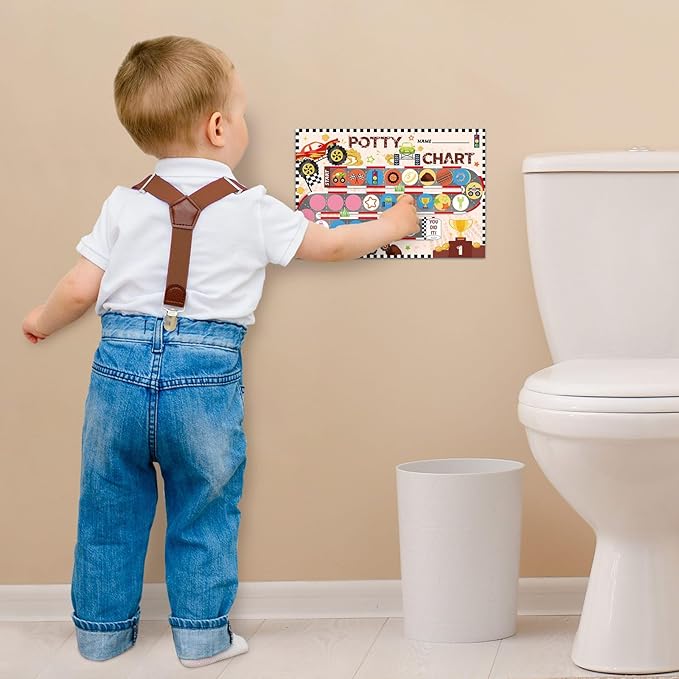 WERNNSAI Potty Training Chart - Monster Truck Toilet Training Reward Chart with 270 Potty Training Stickers Crown Sticker Chart for Girls Toddler Kids Potty Training for Ideal Gift Birthday