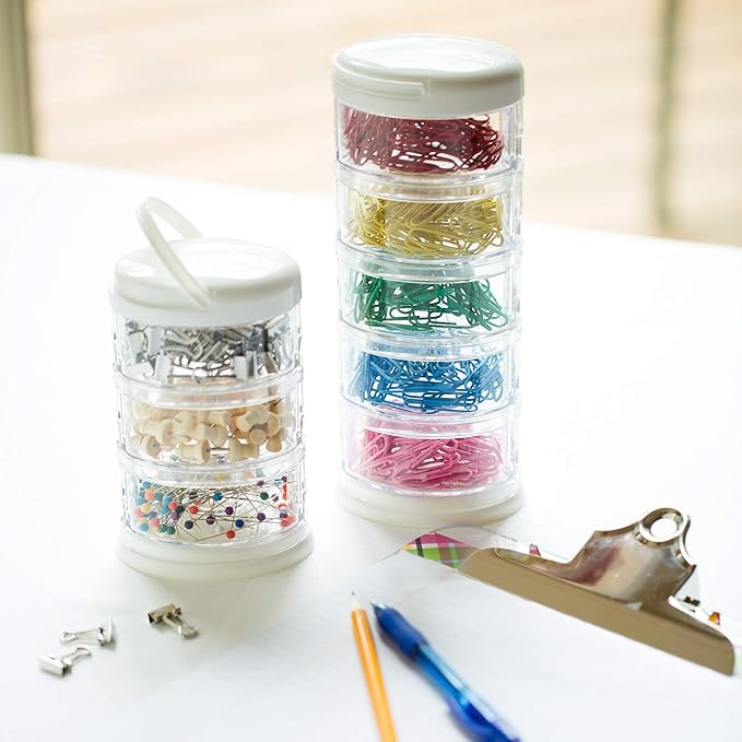 Innobaby Packin' Smart Stackable and Portable Storage System for Formula, Baby Snacks and More. 5 Stackable Cups in Blueberry Sorbet. BPA Free.