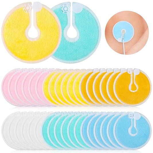 36 Packs G Tube Button Covers Feeding Tube Supplies G Tube Accessories Nursing Pads Reusable G Tube Button Pad for Kid Breastfeeding Stay Dry 3 Inch (Color Mixing)