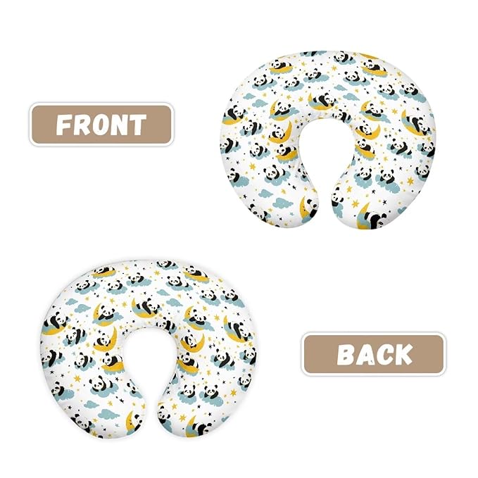 Panda Moon Baby Feeding Pillow Cover Super Soft and Stretchy Personalized Breastfeeding Pillowcase Newborn for Boys Girls, 1 Pack