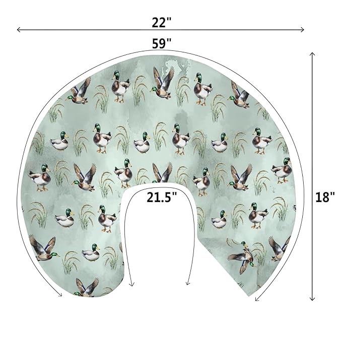 Vintage Mallard Ducks Baby Nursing Pillow Covers for Boy Girl Hunting Duck Green Leaves Nursing Slipcovers for Breastfeeding Pillows Soft Stretchy Removable Covers for Newborn Infant Nursery