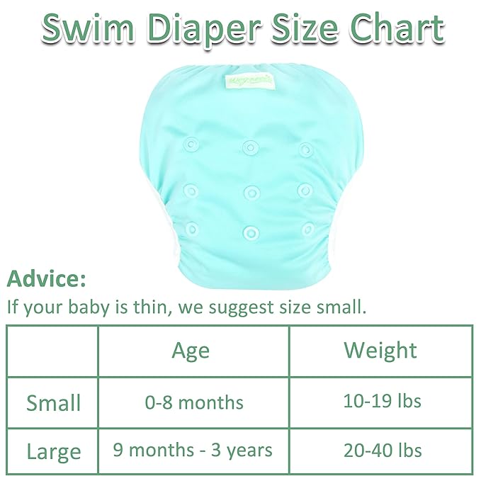 wegreeco Baby & Toddler Snap One Size Adjustable Reusable Baby Swim Diaper (Fresh, Large, 3 Pack)