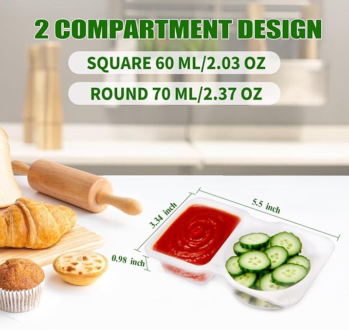 40 Sets Reusable Snack Containers with Lids for Kids Double Compartment Snack Packs Container Mini Grab and Go Prep Containers Contenedores Para Snacks