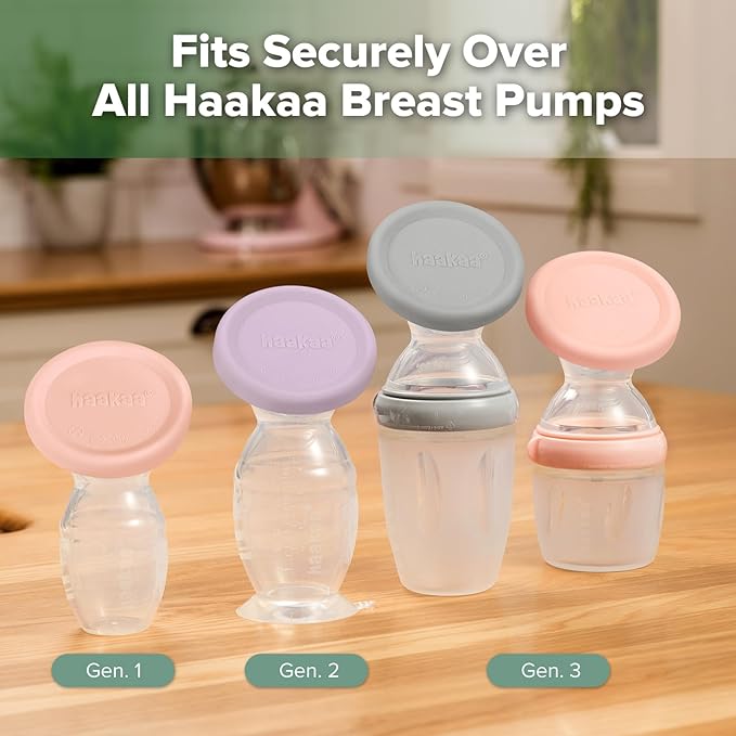 haakaa Manual Breast Pump Cap (Blush) - Made of Premium Grade Silicone, Suitable for All haakaa Breast Pump