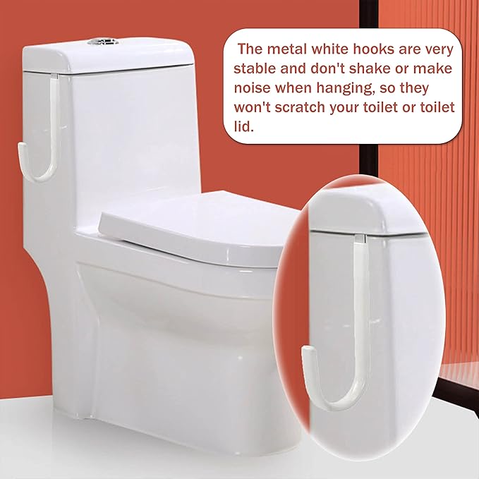 Potty Seat Hook，2pcs Multifunctional Potty Hook for Kids Towel Organizer Heavy Duty Organizer Hooks，Z Shaped Shower Door Hooks (White) (White)