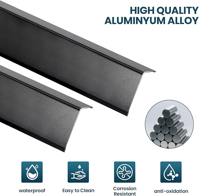 4PCS 36" Black Metal Corner Protector, Peel and Stick Aluminum Corner Guards L molding Tile Trim, Suit for Wall Door Frame Cabinet Baseboard Decor, Size 36in x 1.6in (Pack of 4)