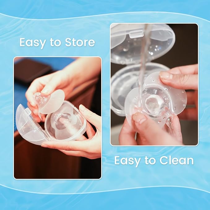 Nipple Shields for Breastfeeding Newborn Breast Pads Nipple Shield Nipple Pads for Breastfeeding Breast Feeding Covers for Women Breasteeding Cover Reusable with Clear Case 17mm