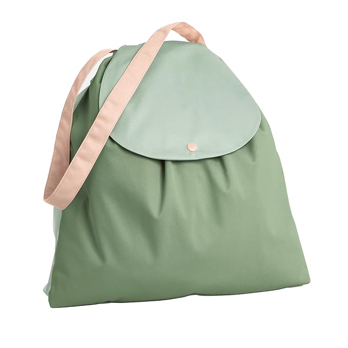 Esembly Day Bag – Reusable Wet and Dry Bag Made From Recycled Fabric With Dual Waterproof Compartments for Cloth Diapers, Swimsuits, Toiletries, and Snacks - Aloe