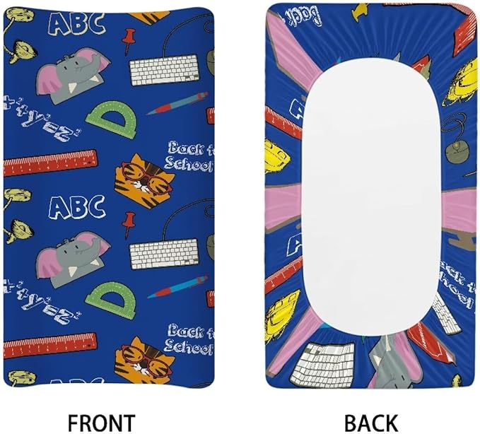 Ruler Elephant Changing Pad Covers Comfortabel Fabric Baby Diaper Change Table Covers Stretchy Change Sheet Suit for Most Rectangular Change Pads
