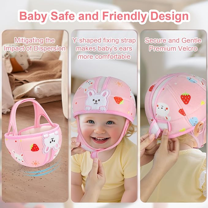 Accmor Baby Head Protector, Cute Baby Safety Helmet for Crawling Walking Running, Infant Headguard Soft Cushion Lightweight Breathable Protective Caps, Anti-Collision Toddler Helmets for 6m-24m Girls