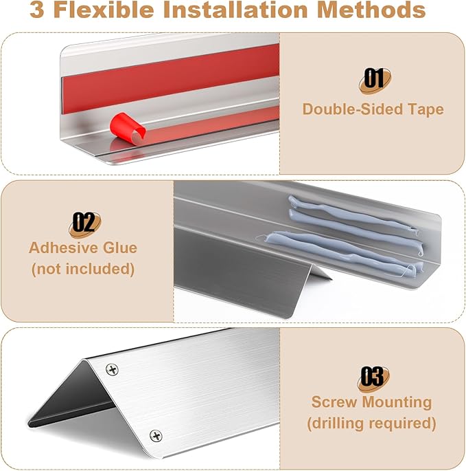 2x2x48 Inch 304 Stainless Steel Wall Corner Guards (10-Pack), Heavy Duty 90° Rounded Corner Protector, Smooth Folded Edge Metal Wall Edge Guard, Wall Corner Trim for Home & Commercial Wall Protection