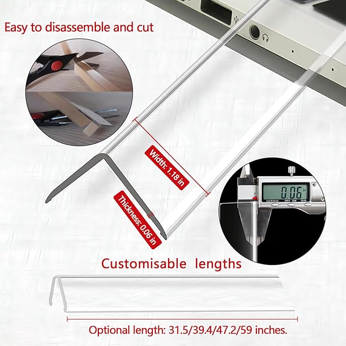 Wall Corner Protector - 2PCS, 47.2"x1.18" - Self Adhesive Clear Corner Protectors for Walls, Cabinet Doors, Edge Protector Trim; Easy to Install Corner Guards for Walls (120cm x 3cm)