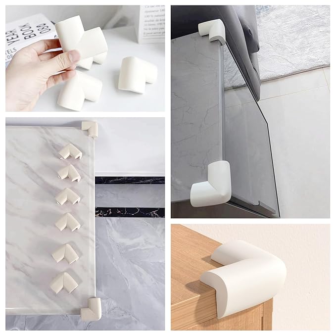 M2cbridge L Shape Extra Thick Furniture Table Edge Protectors Foam (8 Corners(White))