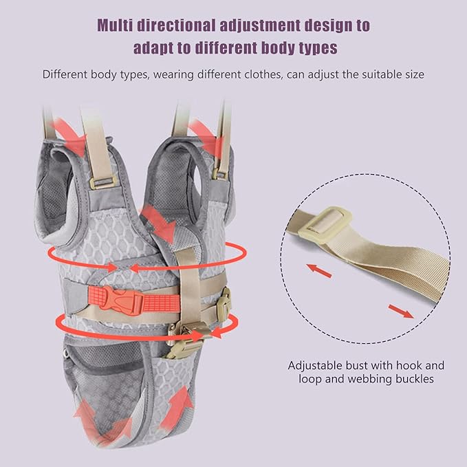 Baby Walking Harnesses, Adjustable Handheld Kids Walk Helper Infant Walking Harness Assistant Belt Walk Support Assist Trainer Tool with Detachable Crotch Pad for Infant 8 to 24 Month(Grey)