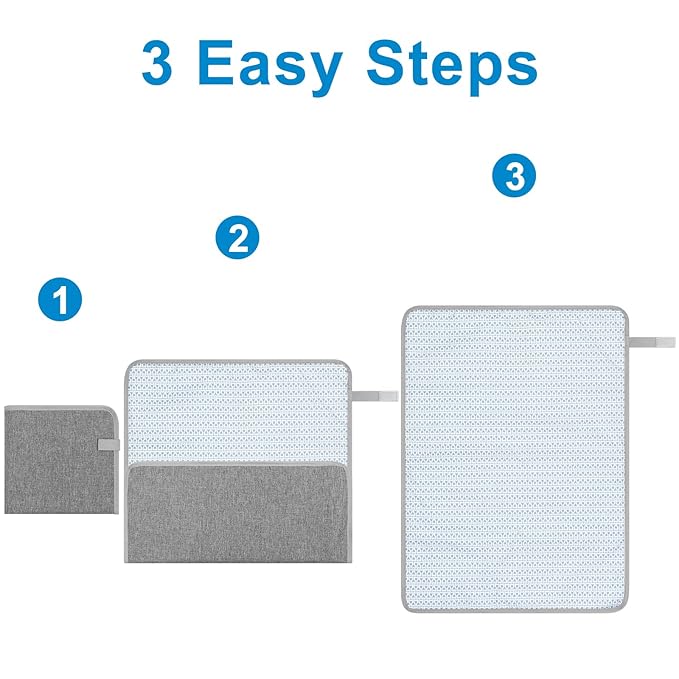 Accmor Portable Diaper Changing Pad, Waterproof Baby Changing Mat, Foldable Portable Travel Changing Pads for Baby, Grey