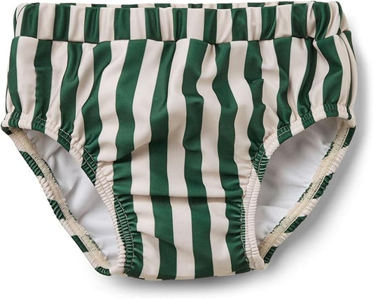 Baby Toddler Boy Swim Diaper Washable Reusable Swimming Diaper Waterproof Swim Pants Green Stripe Swimsuit 12-18 Month