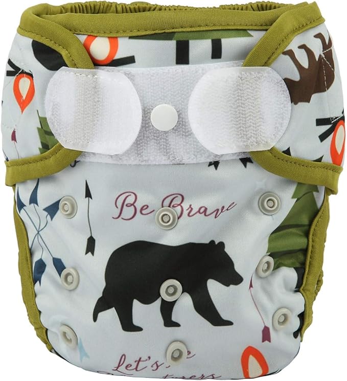 Baby Cloth Diaper Cover Nappy Hook and Loop Double Gusset for Boys (Be Brave)