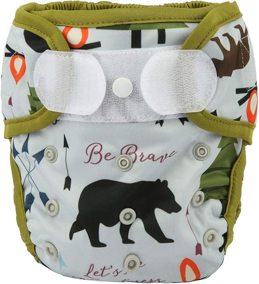 Baby Cloth Diaper Cover Nappy Hook and Loop Double Gusset for Boys (Be Brave)