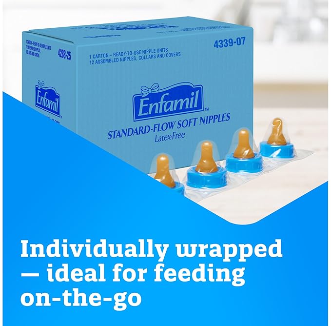 Enfamil Standard Flow Soft Nipples, Latex-Free & BPA Free, 12 Count