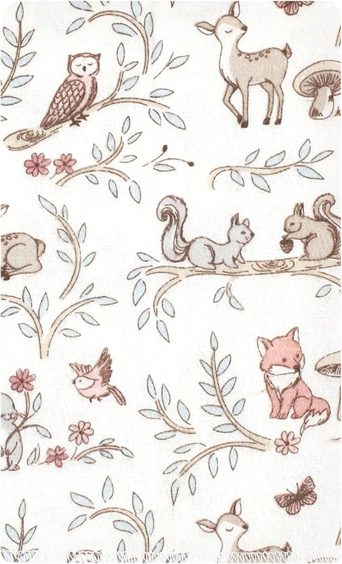 Luvable Friends Hudson Baby Flannel Burp Cloths 10pk, Pink Forest Friends