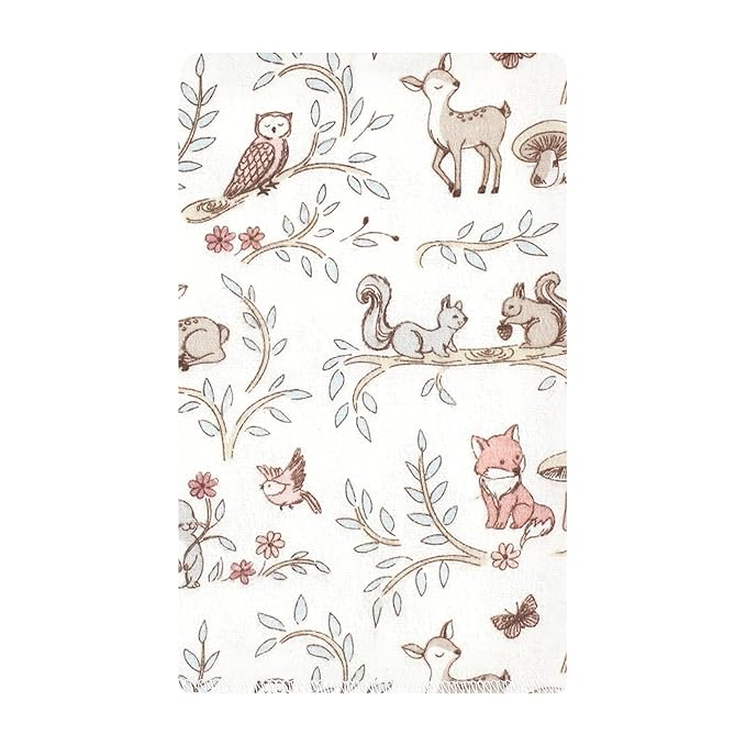 Hudson Baby Unisex Baby Cotton Flannel Burp Cloths 10-Pack, Girl Woodland Pals, One Size