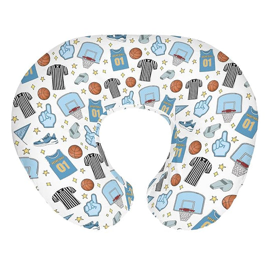 Basketballs Baby Nursing Pillow Covers for Boy Girl Basketballs Fan Stars Suits Nursery Pillowcase for Breastfeeding Pillows Outdoor Sports Lovers Gift Soft Stretchy Slipcover for Newborn Infant