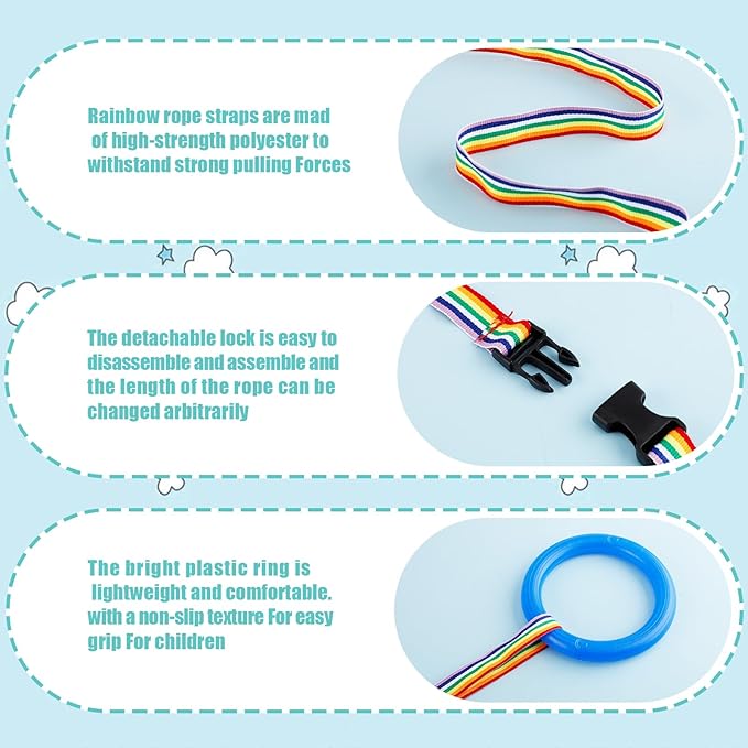 12pcs Toddlers Walking Ropes, Children Detachable Transition Rope Preschool Walking Rope Kids Walking Rope Line for Preschool Daycare Kindergarten Class School Kids Outdoor Supplies
