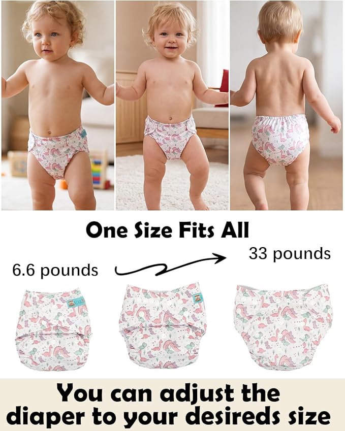 ALVABABY Baby Cloth Diapers 6 Pack with 12 Inserts Cloth Diaper Covers Adjustable Washable Reusable for Baby Girls and Boys 6DM139A