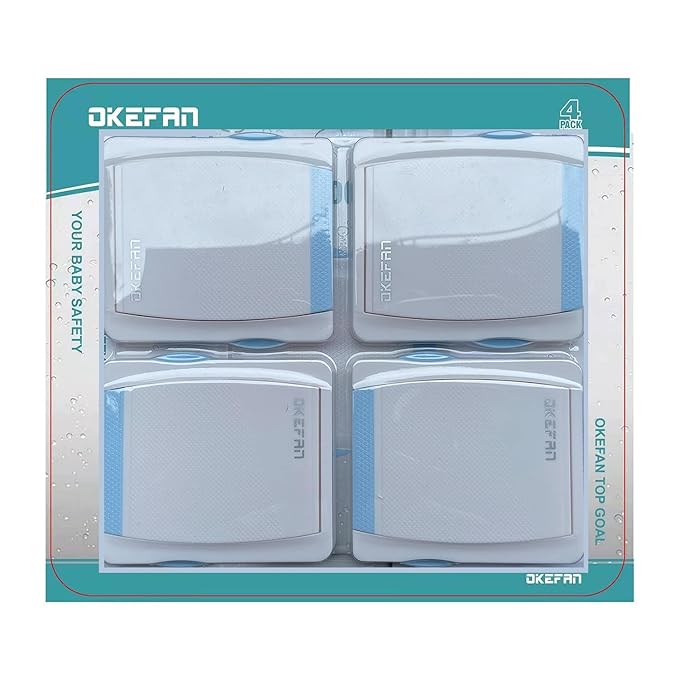 4 Pack Sliding Door Lock Child Safety (Blue)