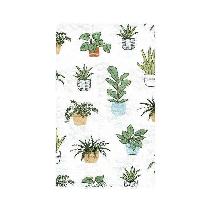Hudson Baby Unisex Baby Cotton Flannel Burp Cloths, Plants 10 Pack, One Size