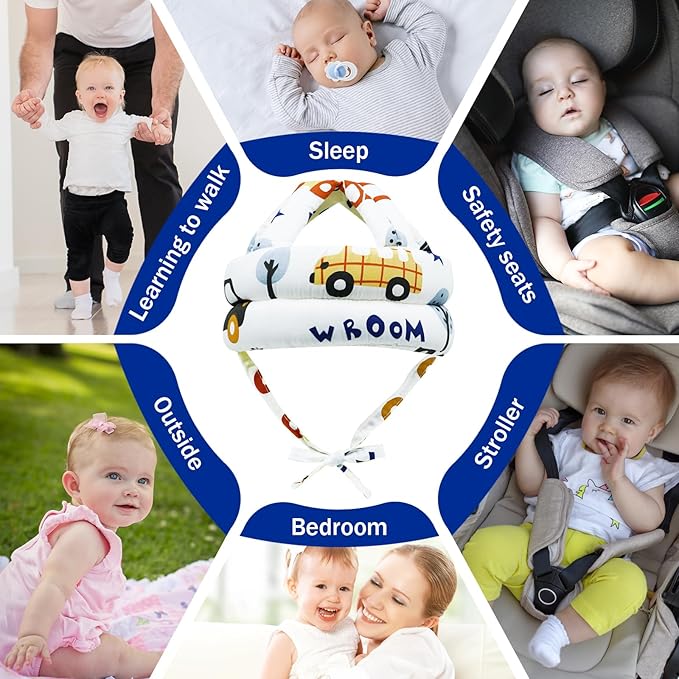 Baby Safety Helmet Baby Head Protector No Bumps for Running Walking Crawling, Safety Head Adjustable Protective Cap Headguard Hat