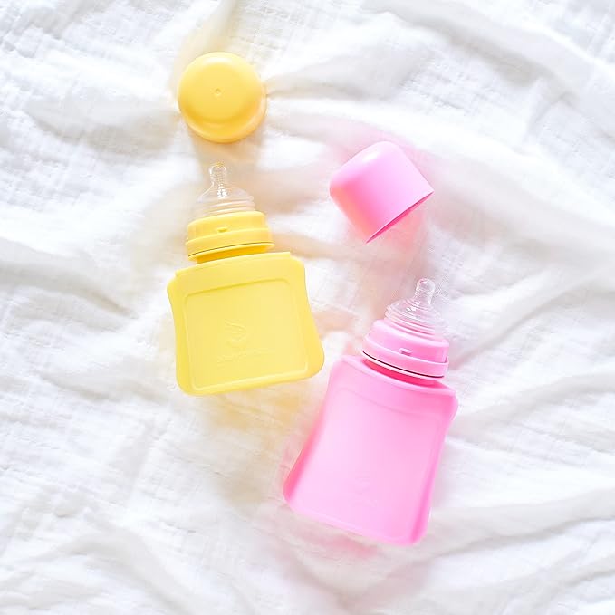 Green Sprouts Sprout Ware Baby Pocket Made from Silicone and Plants (5 oz.), Non-Toxic Silicone Plant-Based Plastic Baby Pocket Without BPA, BPS, BPF, Pink