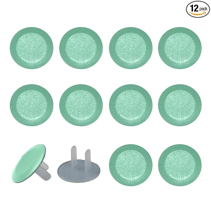 Outlet Covers, Child Safe, Easy Install, Pure Light Green Color