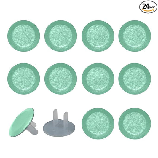 Pure Light Green Color Outlet Plug Covers Child Proof Electrical Outlets Protector - Wall Socket Protector for Baby Kids- Electrical Insulation