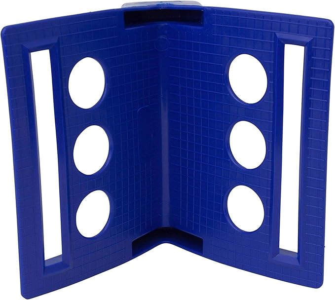 Mytee Products (100 Pack V Shaped Board 4" Blue Plastic Corner Edge Protectors for Cargo Loads | Tie Down Strap Guard for Winch, Ratchet Straps on Flatbed Trailers | V-Style Tie Downs Edge Protectors