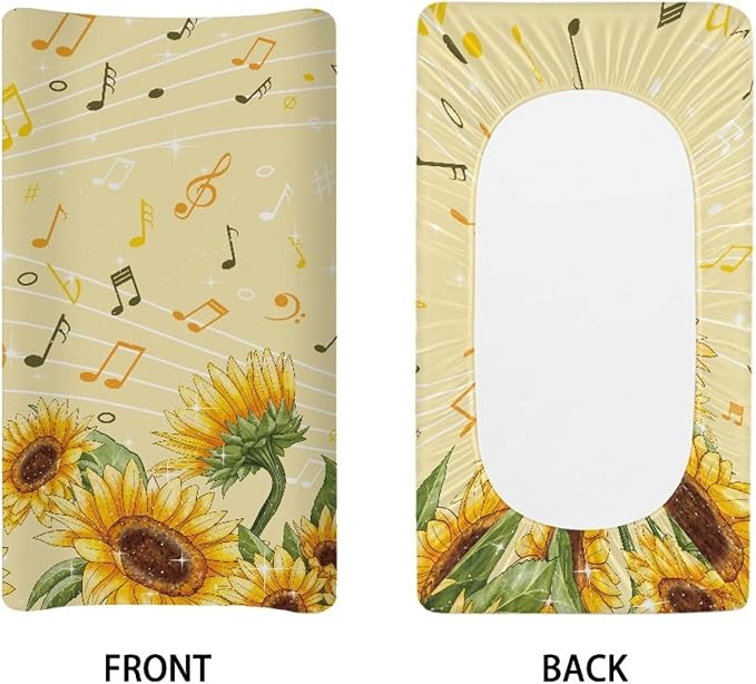 Premium Changing Pad Cover - Sunflower Music Soft Stylish Stretchy Changing Pad Cover