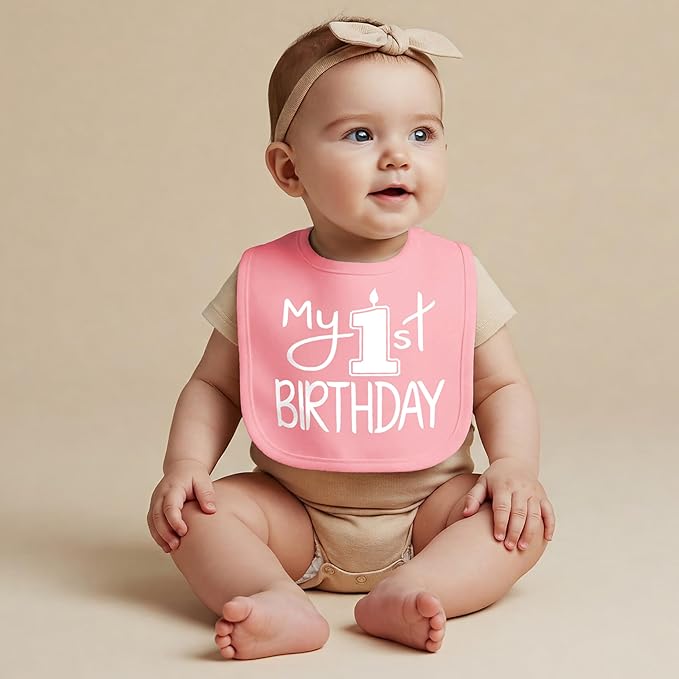 Aiden's Corner Handmade Cute Baby Boy Girl First Birthday Smash Cake Bibs My 1st Birthday Bib