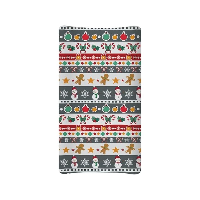 Christmas Plaid Changing Pad Cover Soft Comfy Bassinet Cradle Mattress Sheets for Newborn Babies Boys & Girls, 16x32 Inch Baby Nursery Diaper Changing Pad Sheets