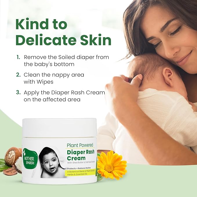 Mother Sparsh Plant Powered Diaper Rash Cream for Babies, 50 gm